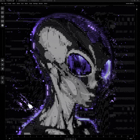 Glitch NFT shrine animation